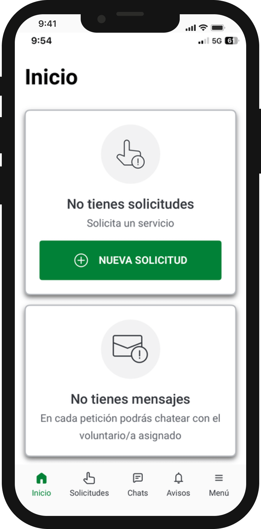 Móvil con la App Volunp