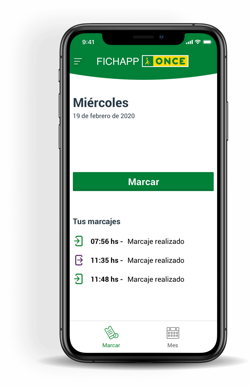 Móvil con la App Ficha App