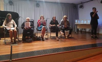 Acto de presentación del libro en el Salón de Actos de la Delegación Territorial de la ONCE en Madrid