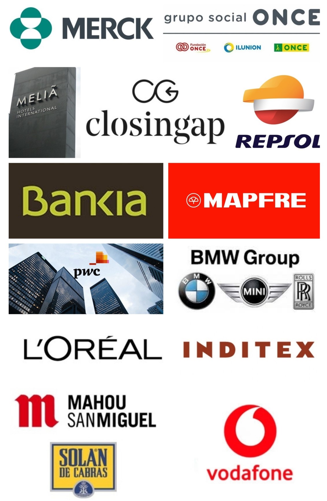 Collage con los logos de las empresas participantes en el clúster ClosinGap