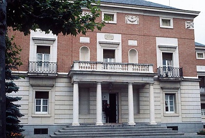 Fachada principal del Palacio de La Moncloa, en Madrid