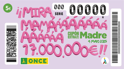 Cupón preimpreso del Extra Día de la Madre. Podrás ganar un premio de 17.000.000 € por 5 €