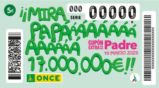 Cupón preimpreso del Extra Día del Padre. Podrás ganar un premio de 17.000.000 € por 5 €