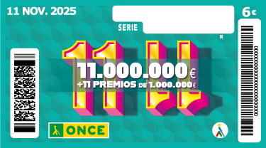 Cupón premiado del Sorteo 11 del 11.