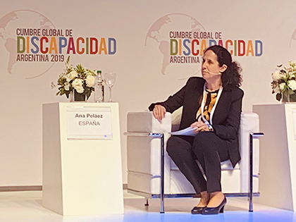 Ana Peláez, en la clausura de la Cumbre Global de la Discapacidad, en Buenos Aires