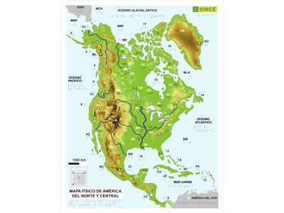 Foto de MAPA FISICO AMERICA NORTE CENTRAL CBE