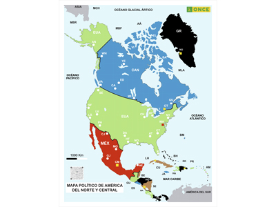 Foto de MAPA POLITICO AMERICA NORTE CENTRAL CBE