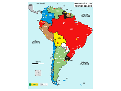 Foto de MAPA POLITICO DE AMERICA DEL SUR CBE