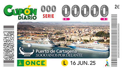 Cupón de la ONCE dedicado al 150 aniversario de la Autoridad Portuaria de Cartagena