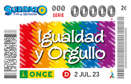 Cupón de la ONCE dedicado al Día del Orgullo LGTBI+ 2023