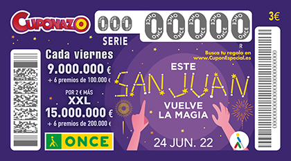 Cupón de la ONCE dedicado a la Fiesta de San Juan 2022