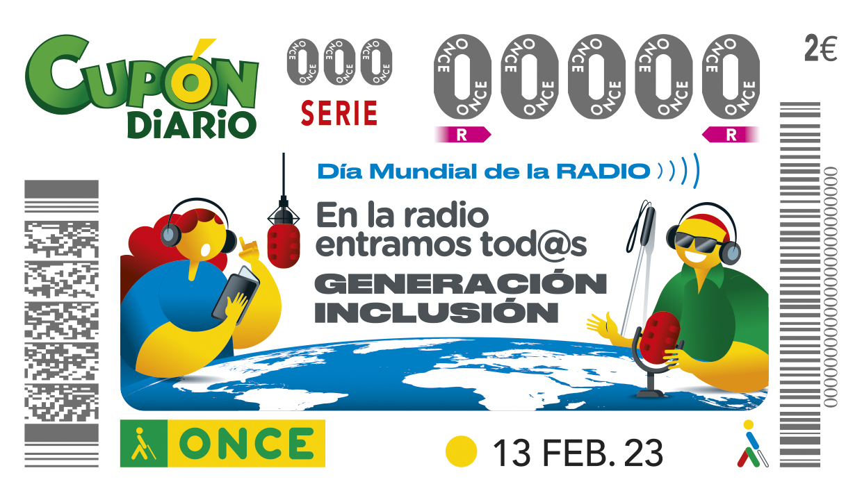 Cupón de la ONCE dedicado al Dia Mundial de la Radio