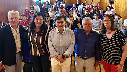 Alberto Durán y José Manuel Pichel, antes de la jornada celebrada en sede de la ONCE en Valencia