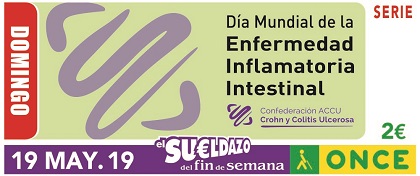 Cupón de la ONCE dedicado al Día Mundial de la Enfermedad Inflamatoria Intestinal