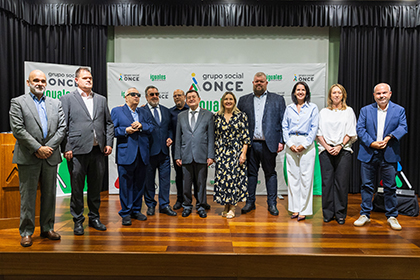 Foto de familia de la presentación del nuevo presidente del Consejo Territorial ONCE Canarias y del director de ONCE Tenerife