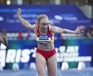 Adiaratou Iglesias durante la carrera