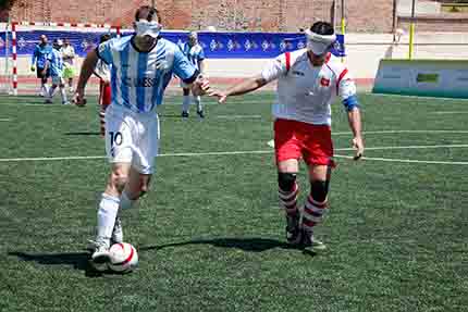 Partido de fútbol para ciegos