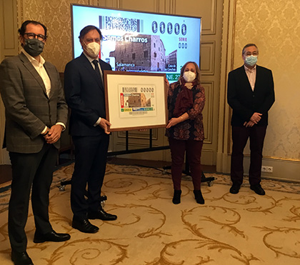 Presentación del cupón de la ONCE dedicado al gentilicio charro, habitante de Salamanca