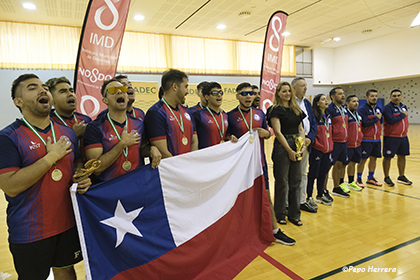 Selección de Chile,  ganadora  del VIII Campeonato Internacional de Fútbol 5 Categoría B1 ciegos totales