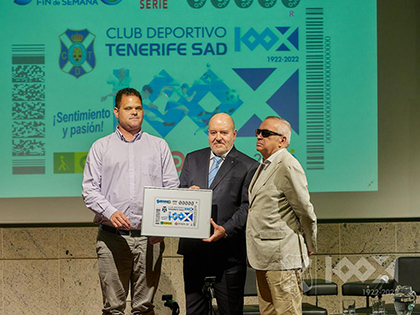 Presentación del cupón dedicado al Centenario del CF Tenerife