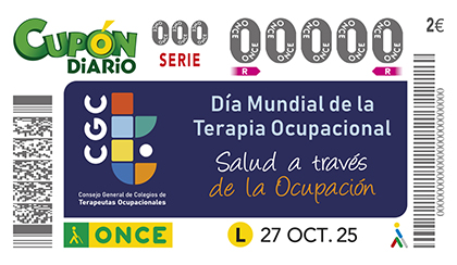 Cupón de la ONCE dedicado a la Terapia Ocupacional