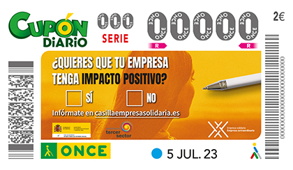 Cupón de la ONCE dedicado a la X Solidaria de las Empresas