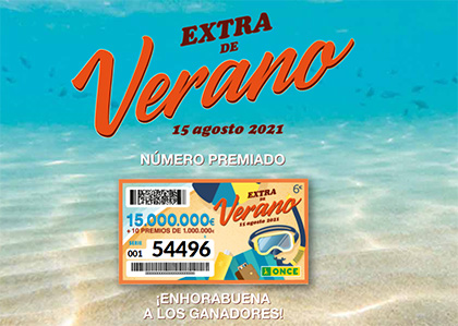 Número premiado Sorteo Extraordinario de Verano de la ONCE