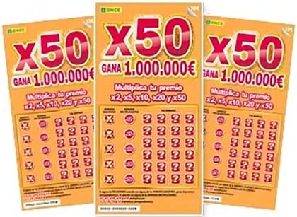 Boletos del Rasca X50 de la ONCE