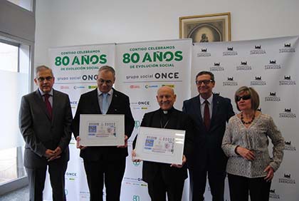 Foto de familia de la presentación del cupón de la ONCE dedicado al 25 aniversario de CECO