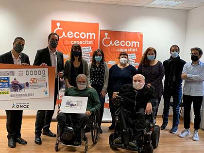 Presentación del cupón de la ONCE dedicado al 50 aniversario de la Federación ECOM