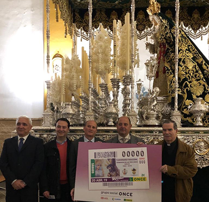 Presentación del cupón dedicado a la Hermandad de las Tres Caídas