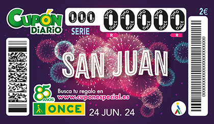 Cupón de la ONCE dedicado a las Fiestas de San Juan 2024