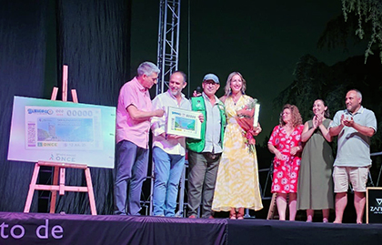 Presentación del cupón dedicado a la fiesta de San Buenaventura, en Moraleja, Cáceres