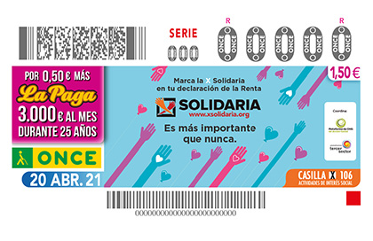 Cupón de la ONCE dedicado a la X Solidaria