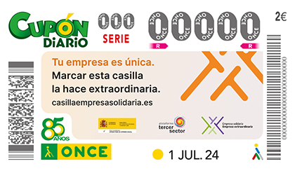 Cupón de la ONCE dedicado a la X Solidaria de las Empresas