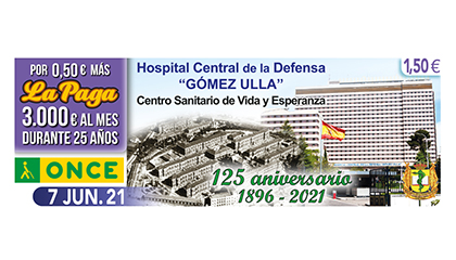 Cupón dedicado al 125 aniversario del Hospital Gómez Ulla