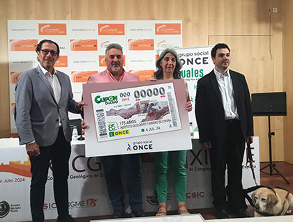 Presentación del cupón de la ONCE dedicado al 175 aniversario del Instituto Geológico y Minero de España