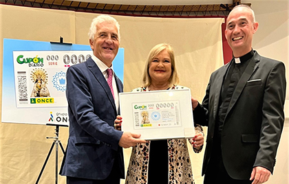 Presentacion del cupón dedicado al Centenario de la Coronación de la Virgen de los Desamparados, Patrona de Valencia