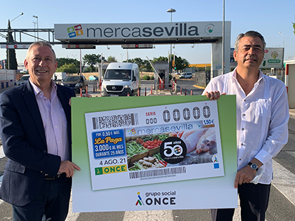 Presentación del cupón dedicado a los 50 años de Mercasevilla