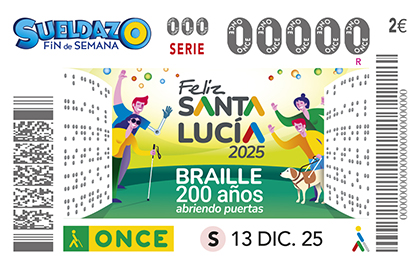 Cupón de la ONCE dedicado a la festividad de Santa Lucía 2025
