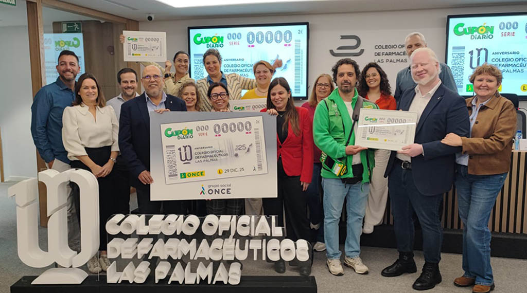 Presentación del Cupón de la ONCE que conmemora el Centenario del Colegio Oficial de Farmacéuticos de Las Palmas