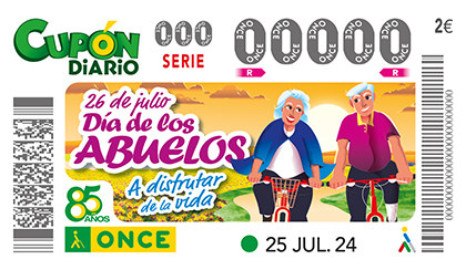 Cupón de la ONCE dedicado al Día de los Abuelos 2024