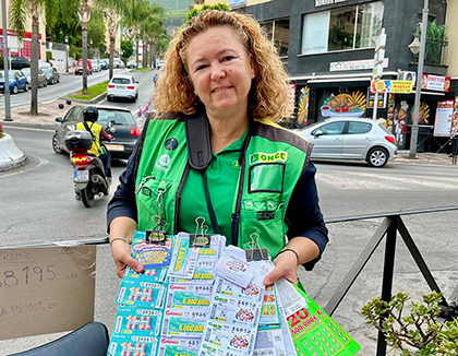 Mercedes López, vendedora ONCE en  Alhaurín el Grande
