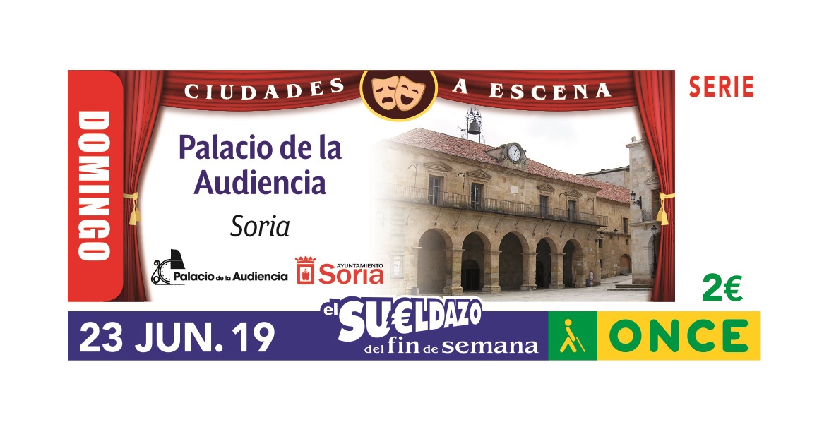 Cupón de la ONCE dedicado al Teatro Palacio de la Audiencia de Soria