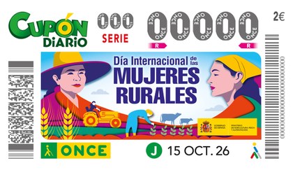 Cupón de la ONCE dedicado al Día Internacional de las Mujeres Rurales 2026