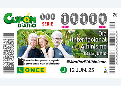 Cupón de la ONCE dedicado al Día Internacional del Albinismo