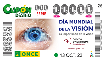 Cupón de la ONCE dedicado al Dia Mundial de la Visión