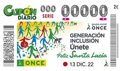 Cupón de la ONCE dedicado a Santa Lucia, su patrona