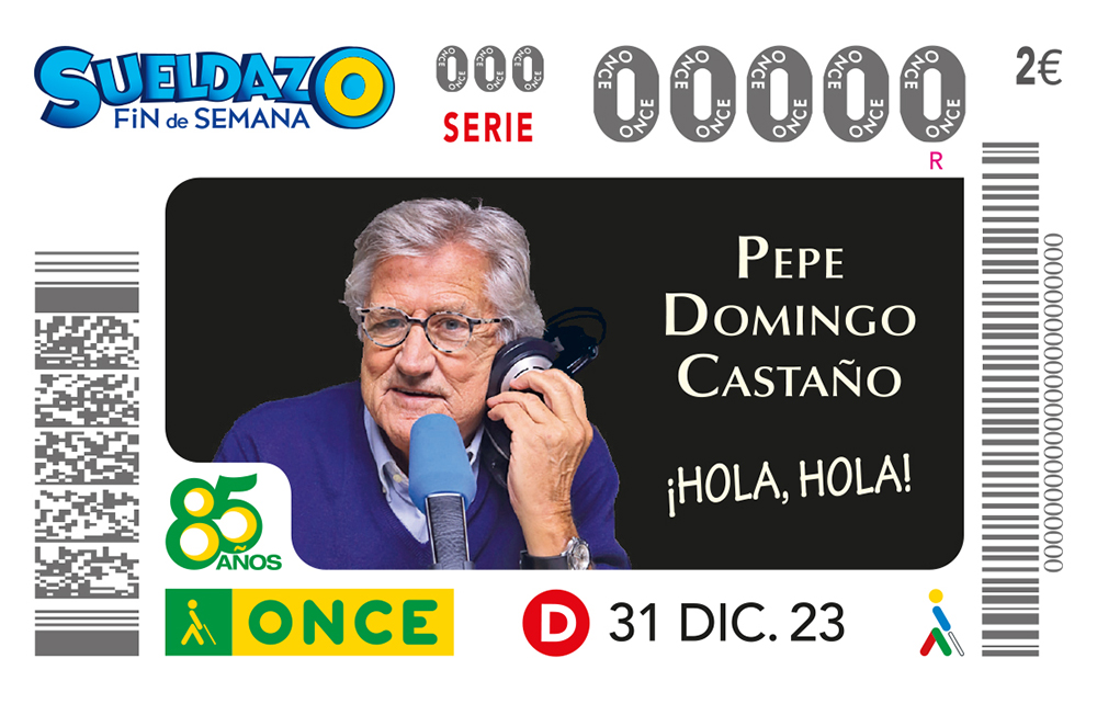Cupón de la ONCE en homenaje a Pepe Domingo Castaño