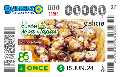 Cupón de la ONCE dedicado al Pulpo á Feira